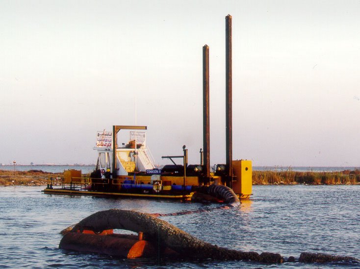 dredge working near a port