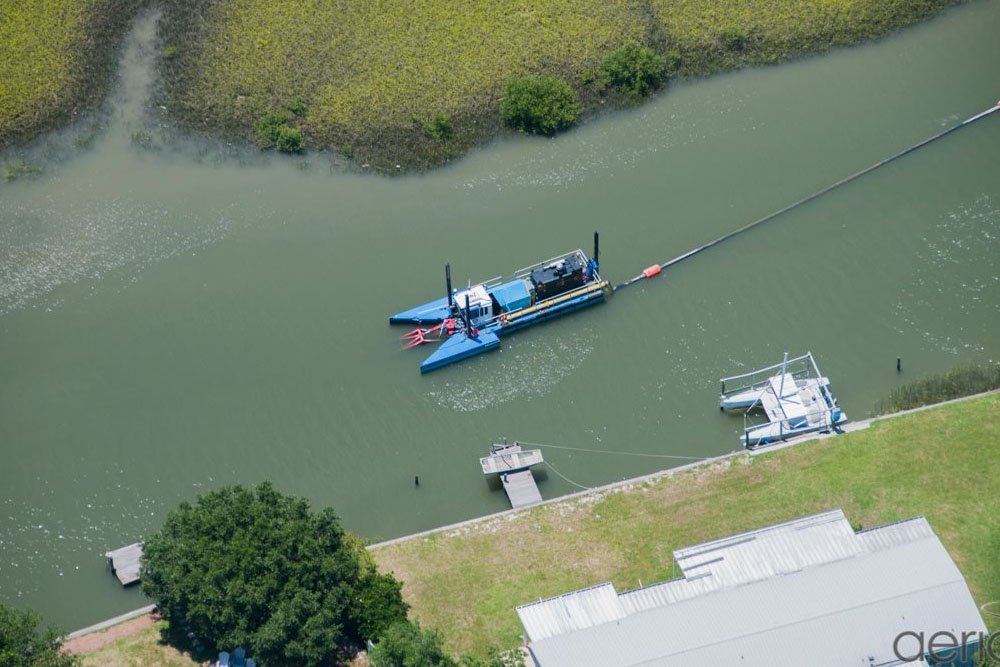 Dredge in a river