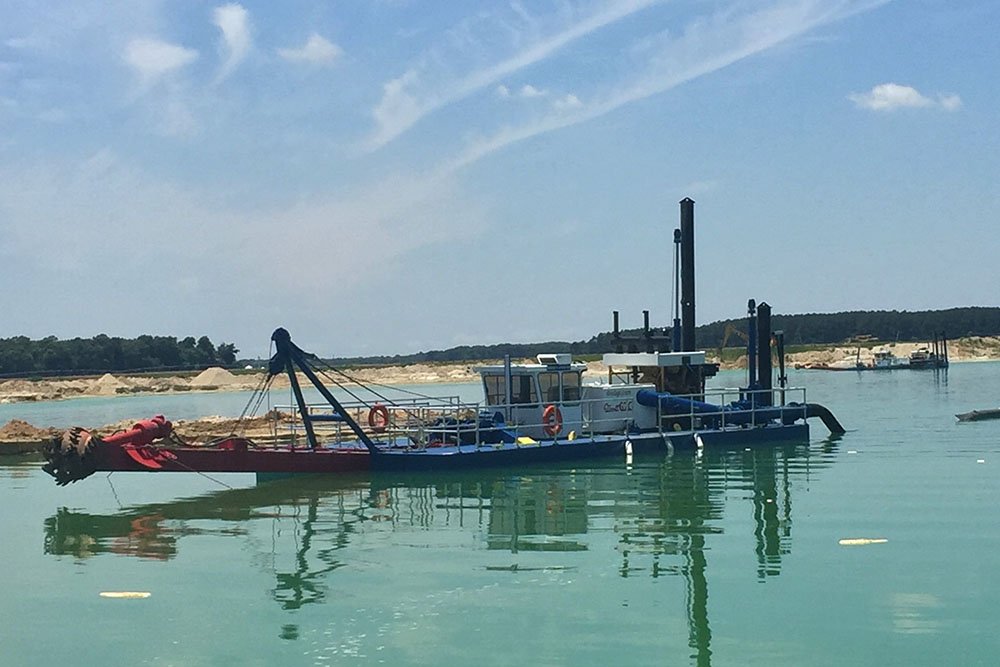 Dredge in a river