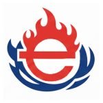icon of e letter on fire