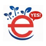 icon of e letter sprouting plants and a talk bubble saying yes